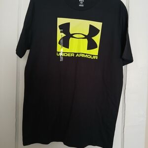 Under Armour Men’s Black T‑Shirt with Neon Yellow Logo